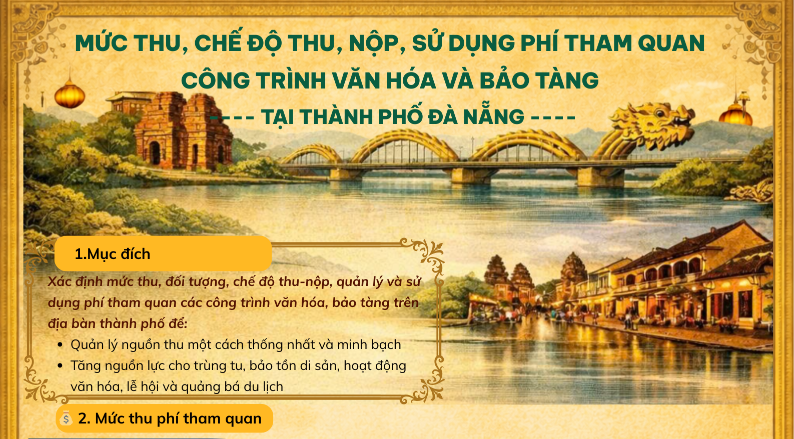Infographic: Mức thu, chế độ thu, nộp, sử dụng phí tham quan công trình văn hóa, bảo tàng